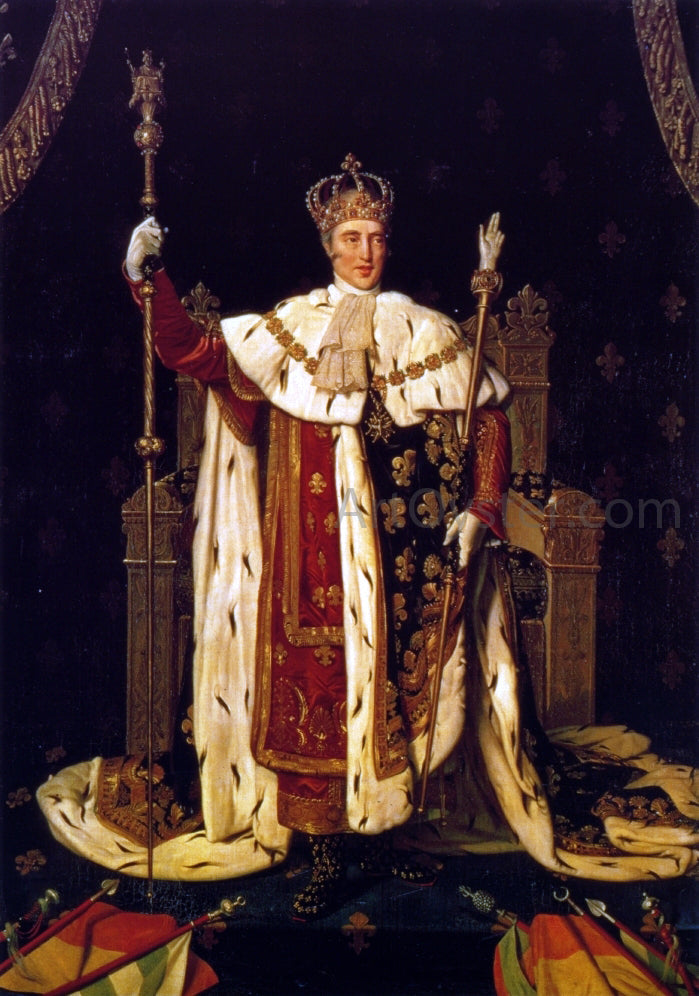  Jean-Auguste-Dominique Ingres Charles X inn his Coronation Robes - Canvas Print