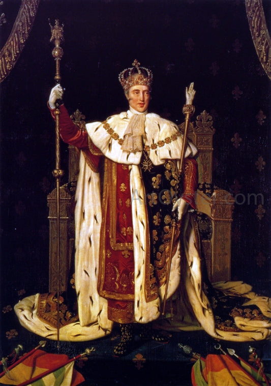  Jean-Auguste-Dominique Ingres Charles X inn his Coronation Robes - Canvas Print