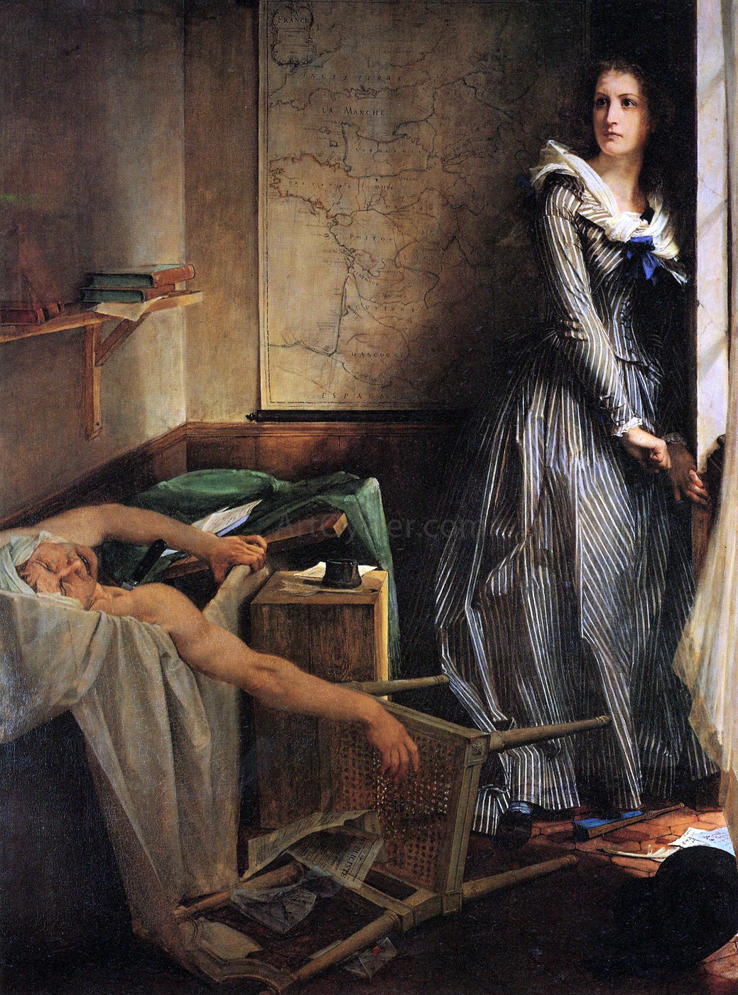  Paul-Jacques-Aime Baudry Charlotte Corday - Canvas Print