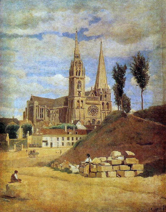  Jean-Baptiste-Camille Corot Chartres Cathedral - Canvas Print