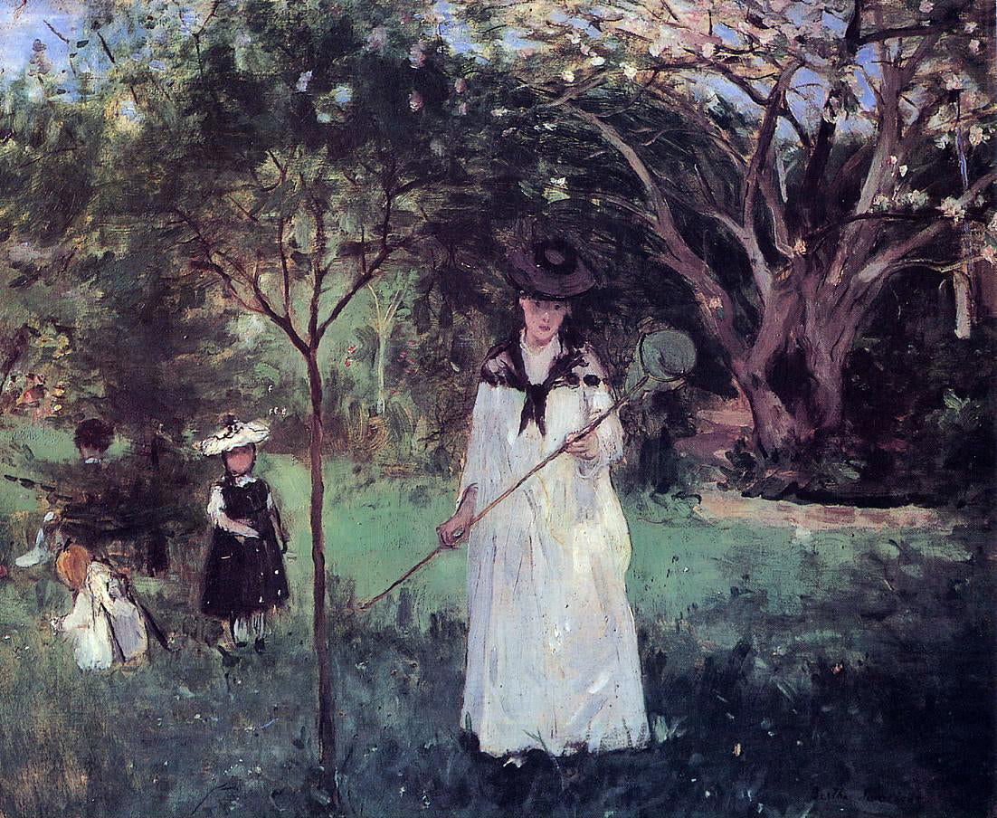  Berthe Morisot Chasing Butterflies - Canvas Print