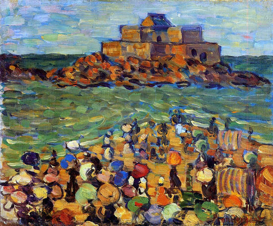  Maurice Prendergast Chateaubriand's Tomb, St Malo (also known as St. Malo - Chateaubriand's Tomb) - Canvas Print