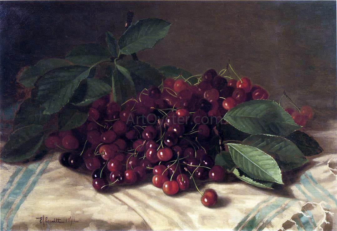  Edward C Leavitt Cherries on a Tabletop - Canvas Print