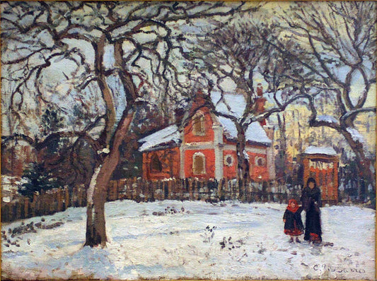  Camille Pissarro Chestnut Trees at Louveciennes in Winter - Canvas Print