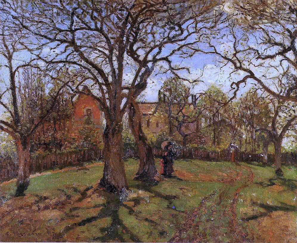  Camille Pissarro Chestnut Trees, Louveciennes, Spring - Canvas Print