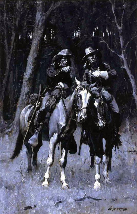  Frederic Remington Cheyenne Scouts Patrolling the Big Timber of the North Canadian, Oklahoma - Canvas Print