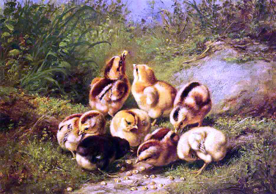  Arthur Fitzwilliam Tait Chicks "Rather Hard Fare" - Canvas Print