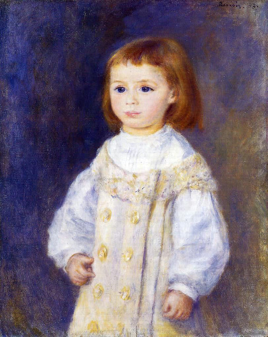  Pierre Auguste Renoir Child in a White Dress (also known as Lucie Berard) - Canvas Print