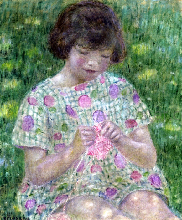  Frederick Carl Frieseke Child Knitting - Canvas Print