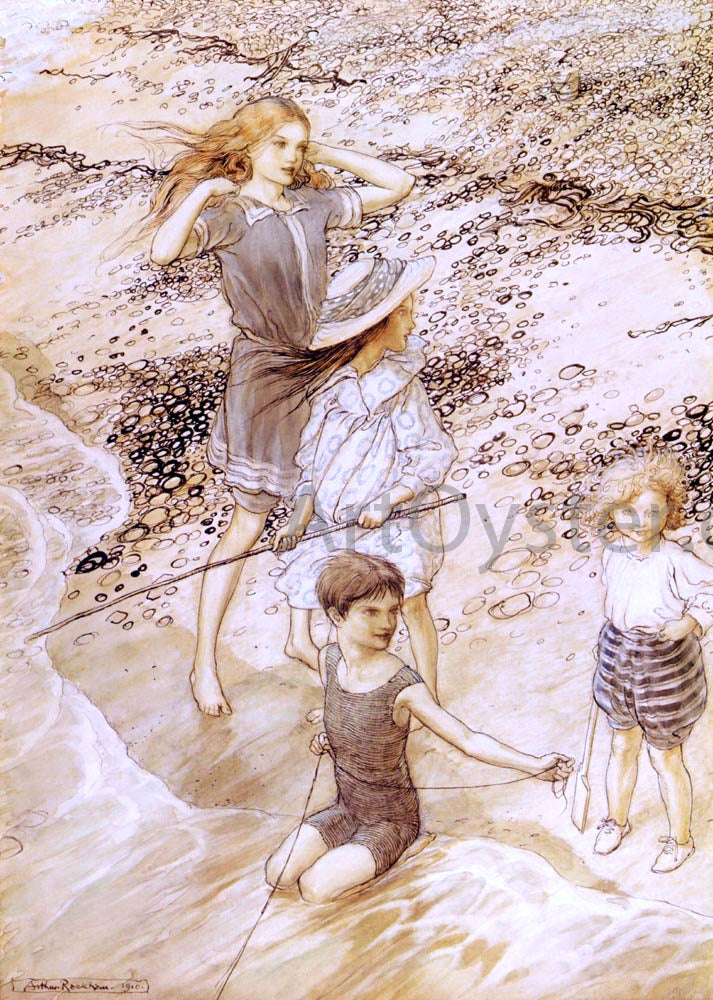  Arthur Rackham Children by the Sea - Canvas Print