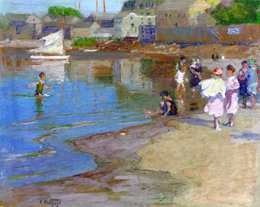  Edward Potthast Children Playing at the Beach - Canvas Print