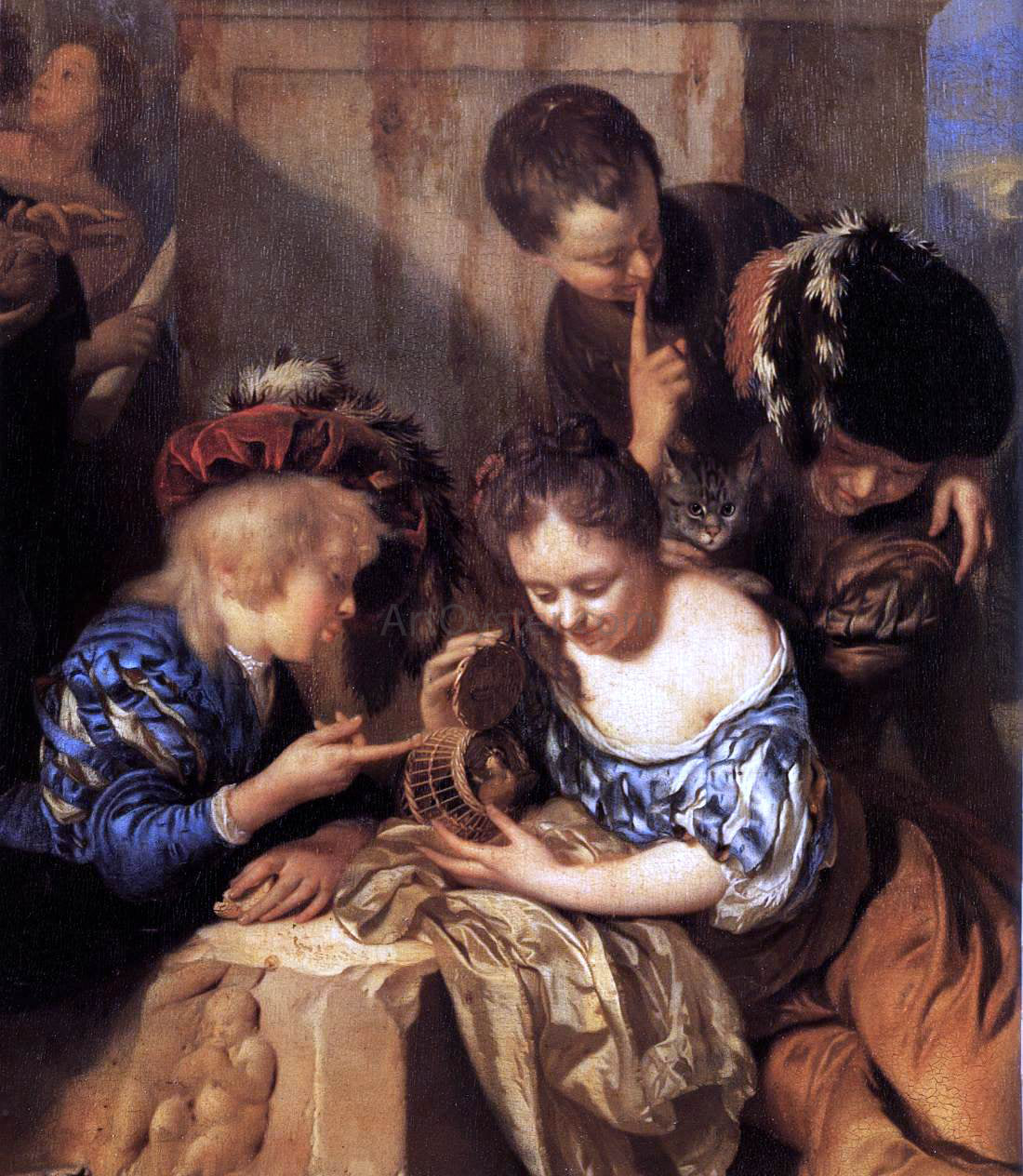  Adriaen Van der Werff Children Playing before a Hercules Group (detail) - Canvas Print