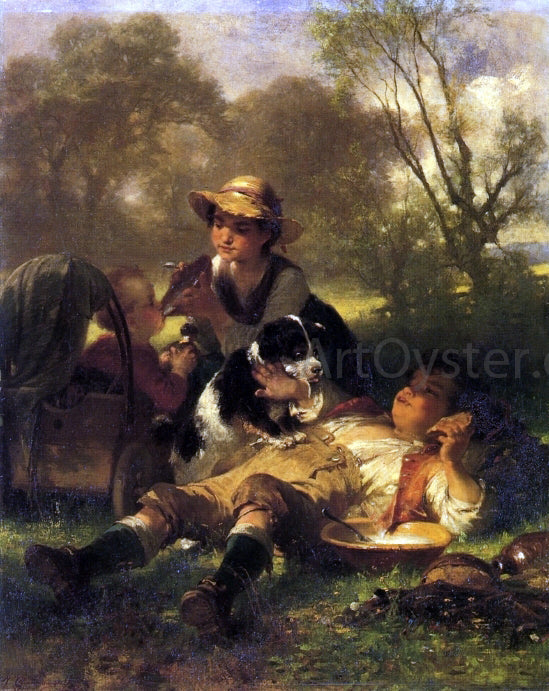  Jacob Gruenenwald Children Playing Family - Canvas Print