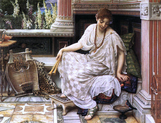  Sir Edward John Poynter Chloe, Dulces Docta Modos et Citharae Sciens - Canvas Print