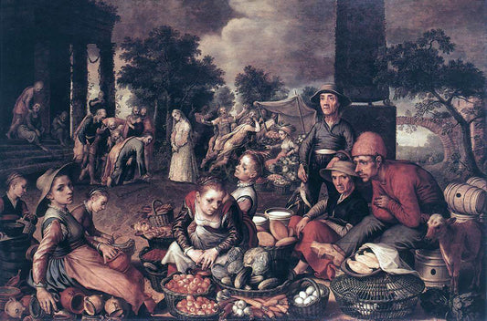  Pieter Aertsen Christ and the Adulteress - Canvas Print