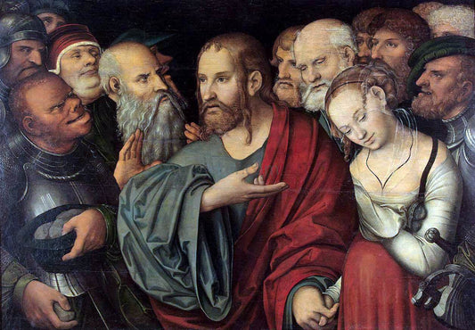  The Younger Lucas Cranach Christ and the Woman Taken in Adultery - Canvas Print