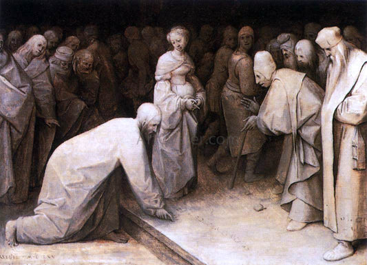  The Elder Pieter Bruegel Christ and the Woman Taken in Adultery - Canvas Print
