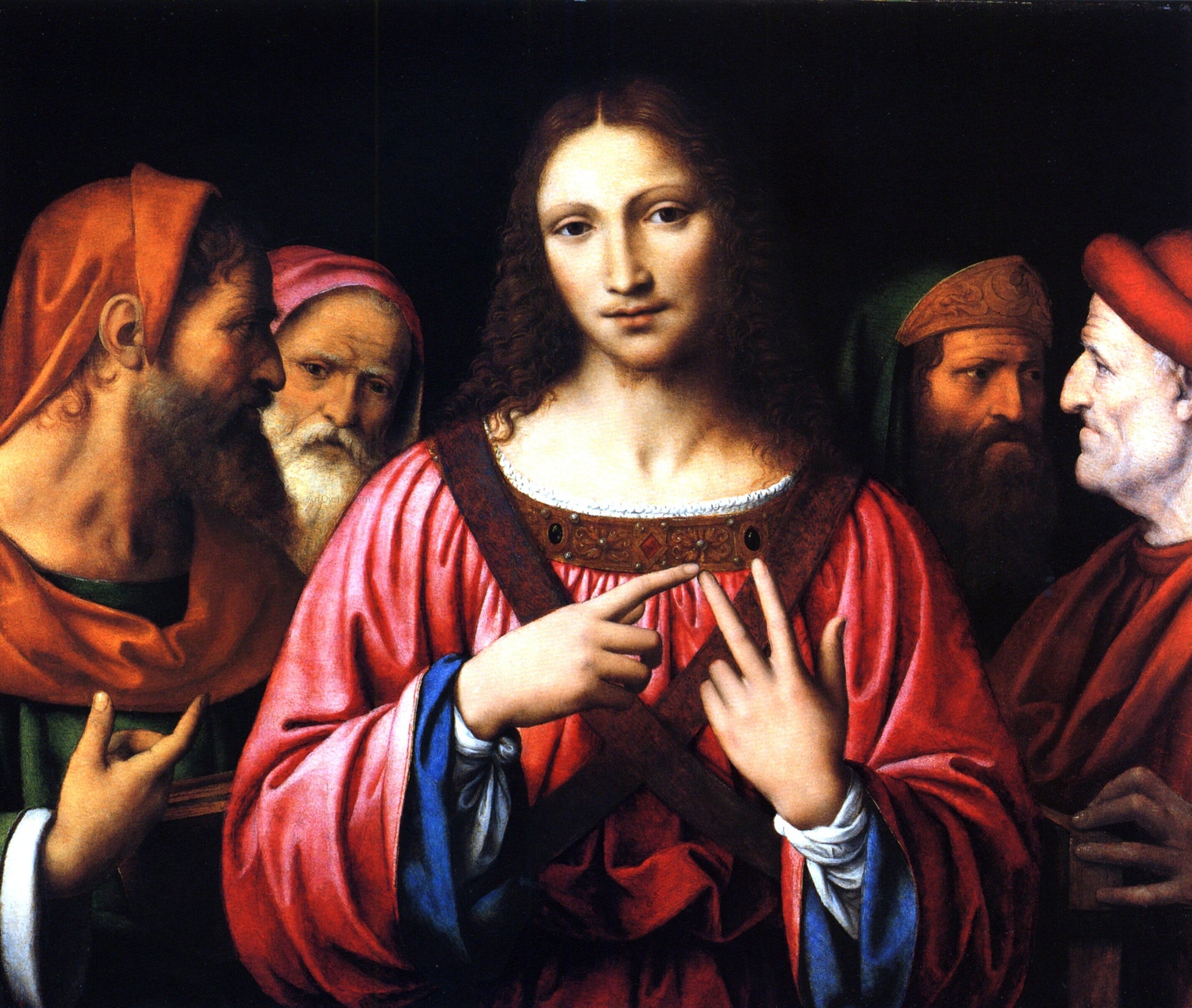  Bernardino Luini Christ Disputing with the Doctors - Canvas Print