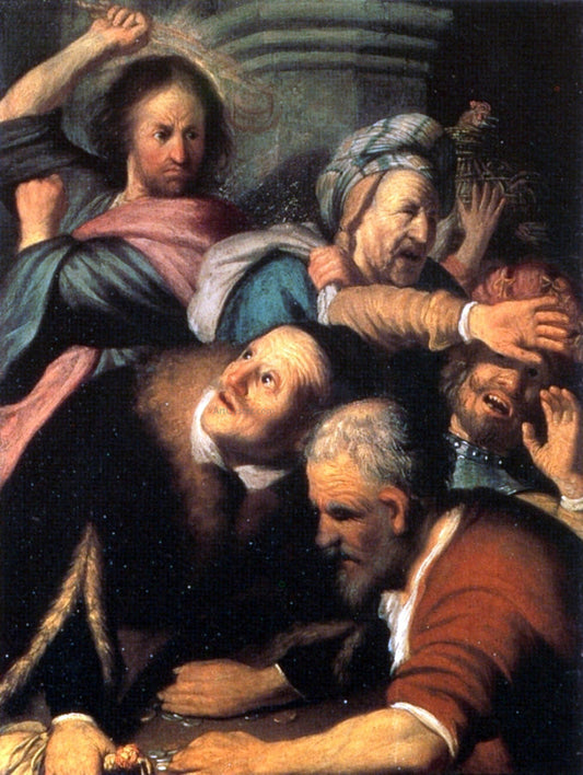  Rembrandt Van Rijn Christ Driving The Money Changers from the Temple - Canvas Print
