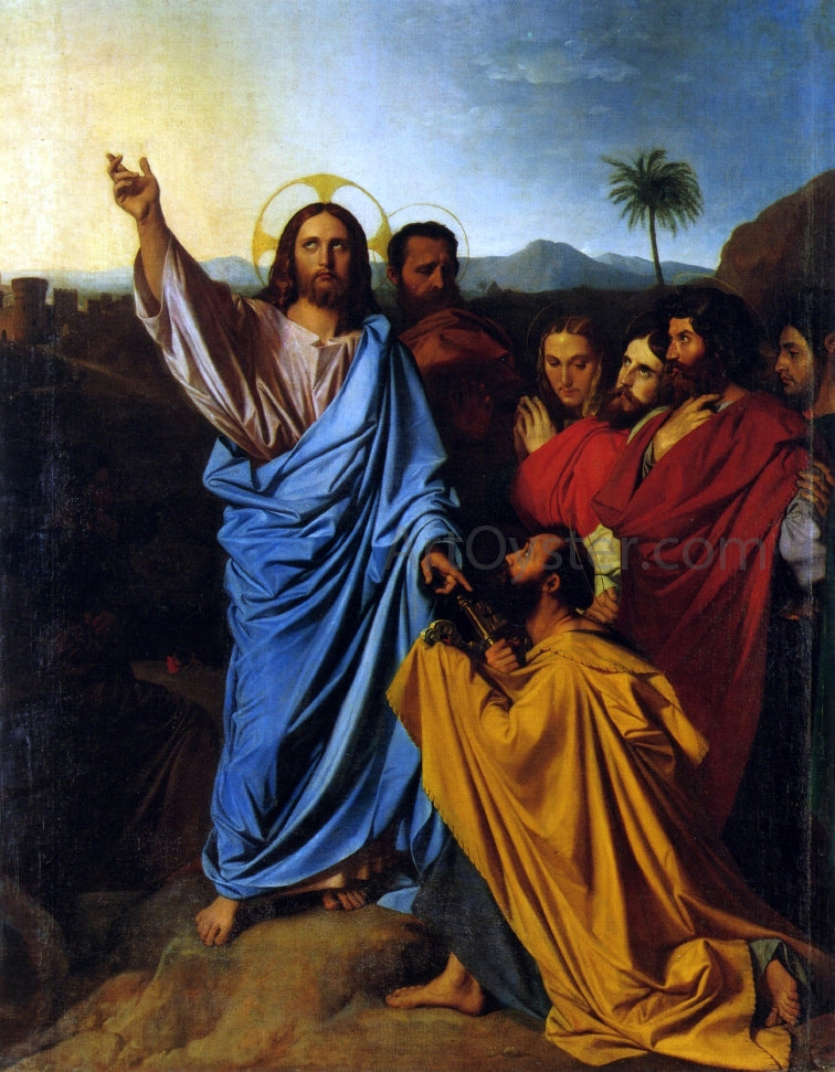  Jean-Auguste-Dominique Ingres Christ Giving Peter the Keys of Paradise - Canvas Print