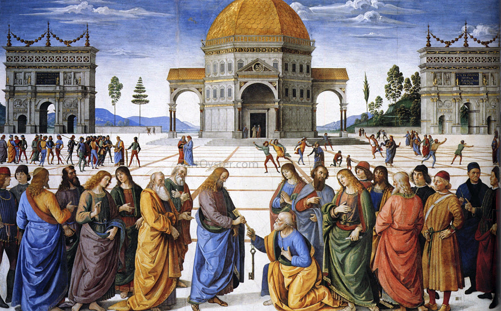  Pietro Perugino Christ Handing the Keys to St. Peter - Canvas Print