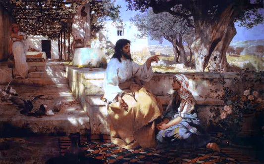 Henryk Hector Siemiradzki Christ in the House of Martha and Mary - Canvas Print