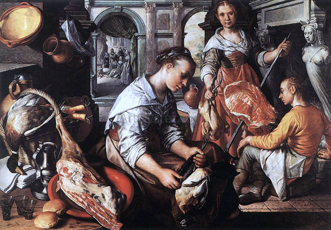  Joachim Beuckelaer Christ in the House of Martha and Mary - Canvas Print