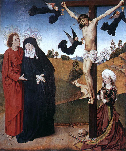  Master the Virgin Christ on the Cross with Mary, John and Mary Magdalene - Canvas Print