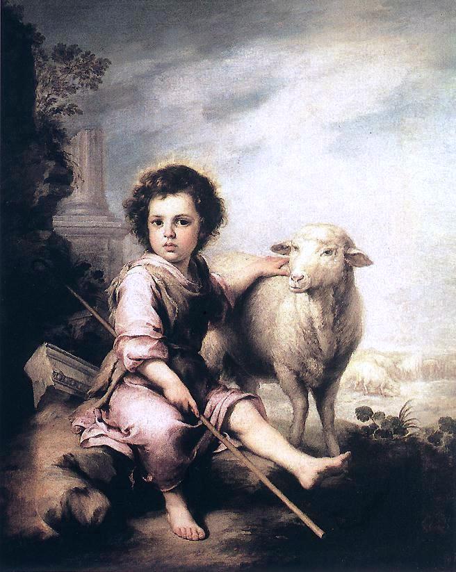  Bartolome Esteban Murillo Christ the Good Shepherd - Canvas Print