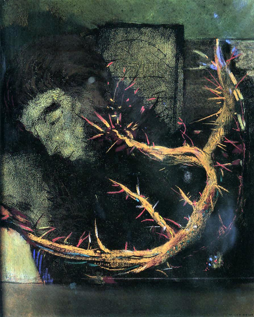  Odilon Redon Christ with Red Thorns - Canvas Print