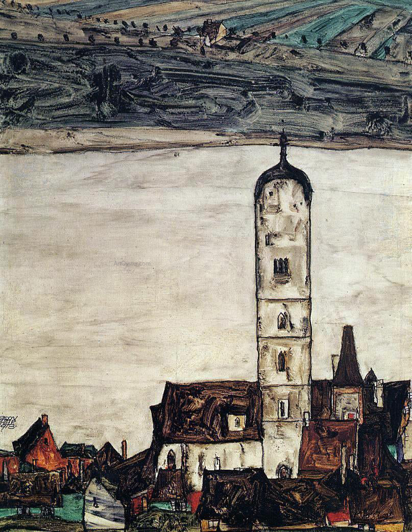  Egon Schiele Church in Stein on the Danube - Canvas Print