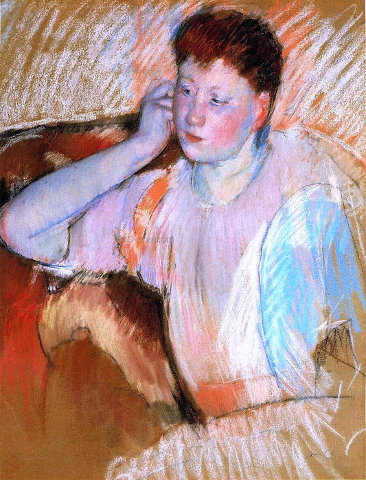  Mary Cassatt Clarissa, Turned Left, with Her Hand to Her Ear - Canvas Print