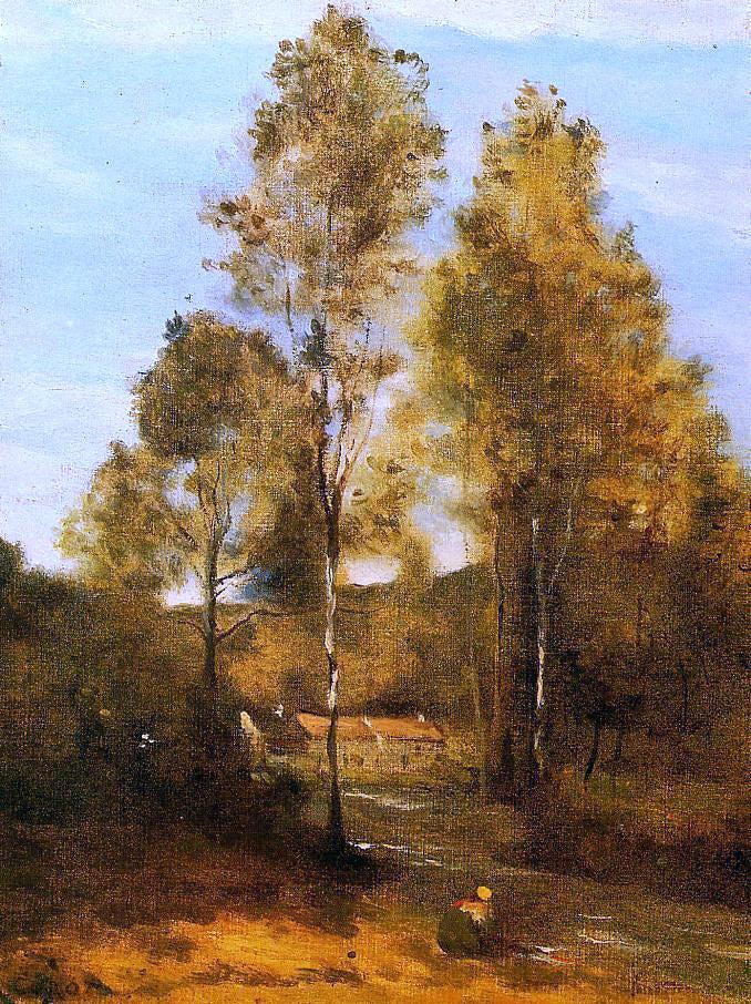 Jean-Baptiste-Camille Corot Clearing in the Bois Pierre, near at Eveaux near Chateau Thiery - Canvas Print