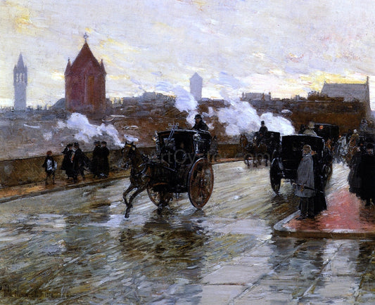  Frederick Childe Hassam Clearing Sunset (also known as Corner of Berkeley Street and Columbus Avenue) - Canvas Print