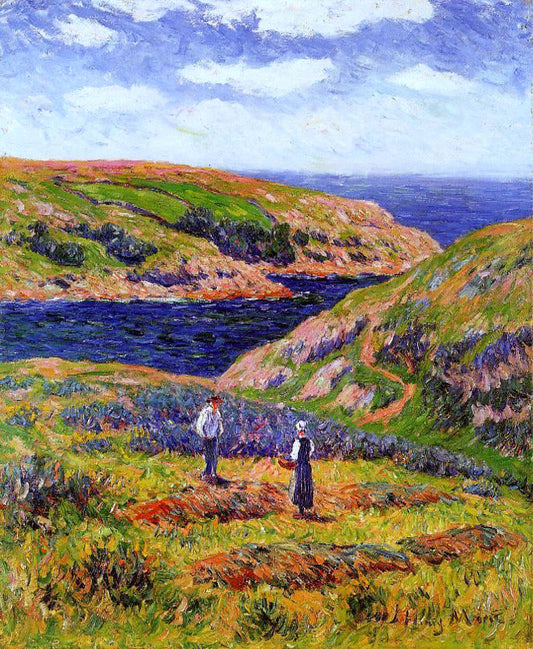  Henri Moret Cliffs at Clohars, Carnoet - Canvas Print