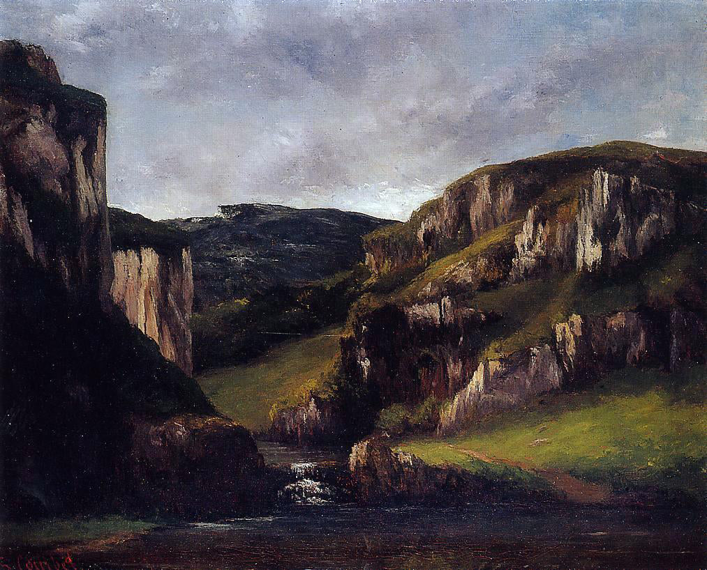  Gustave Courbet Cliffs near Ornans - Canvas Print