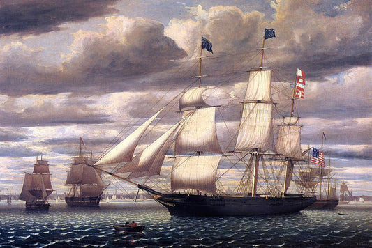  Fitz Hugh Lane Clipper Ship 'Southern Cross' Leaving Boston Harbor - Canvas Print