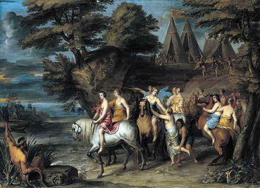  Frans Wouters Cloelia and Her Companions Escaping from the Etruscans - Canvas Print