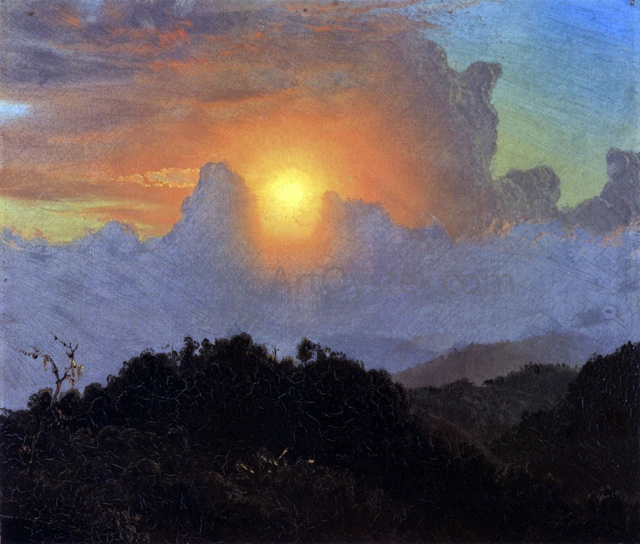  Frederic Edwin Church Cloudy Skies, Sunset, Jamaica - Canvas Print