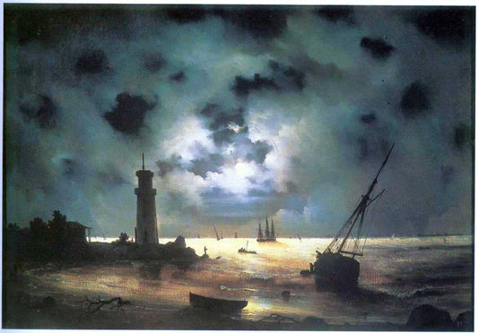  Ivan Constantinovich Aivazovsky Coast of Sea at Night - Canvas Print