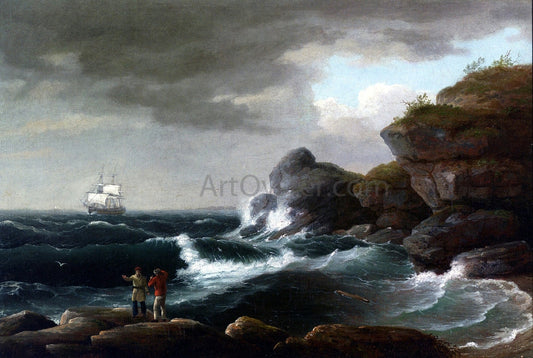  Thomas Birch Coastal Scene - Canvas Print