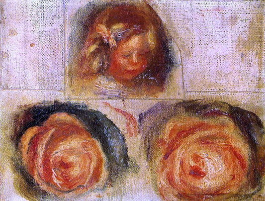  Pierre Auguste Renoir Coco and Roses (study) - Canvas Print