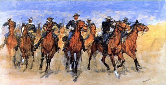  Frederic Remington Colored Troopers to the Rescue - Canvas Print