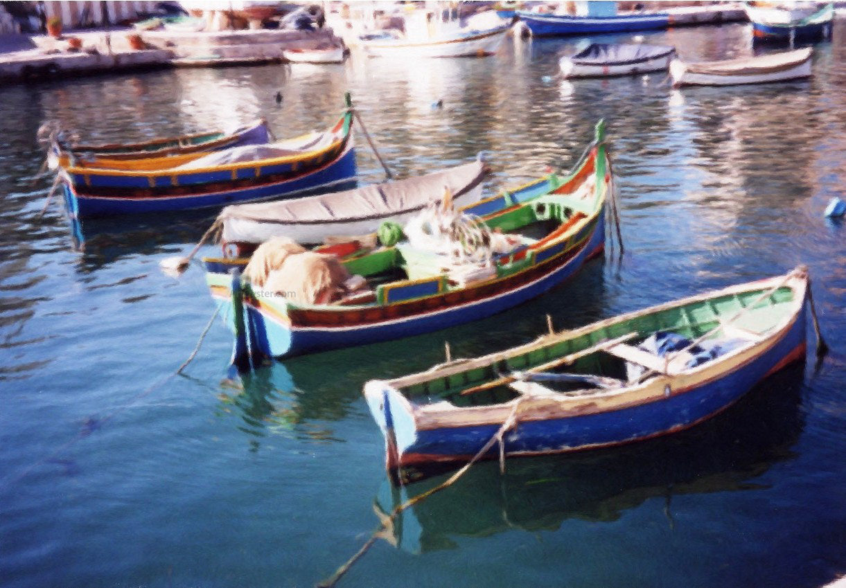 Our Original Collection Colorful Row Boats Canvas Print – Art MegaMart