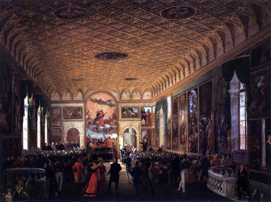  Giuseppe Borsato Commemoration of Canova in the Scuola Grande della Carita - Canvas Print