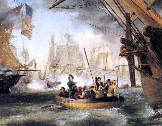  Thomas Birch Commodore Perry Leaving the "Lawrence" for the "Niagara: at the Battle of Lake Erie" - Canvas Print
