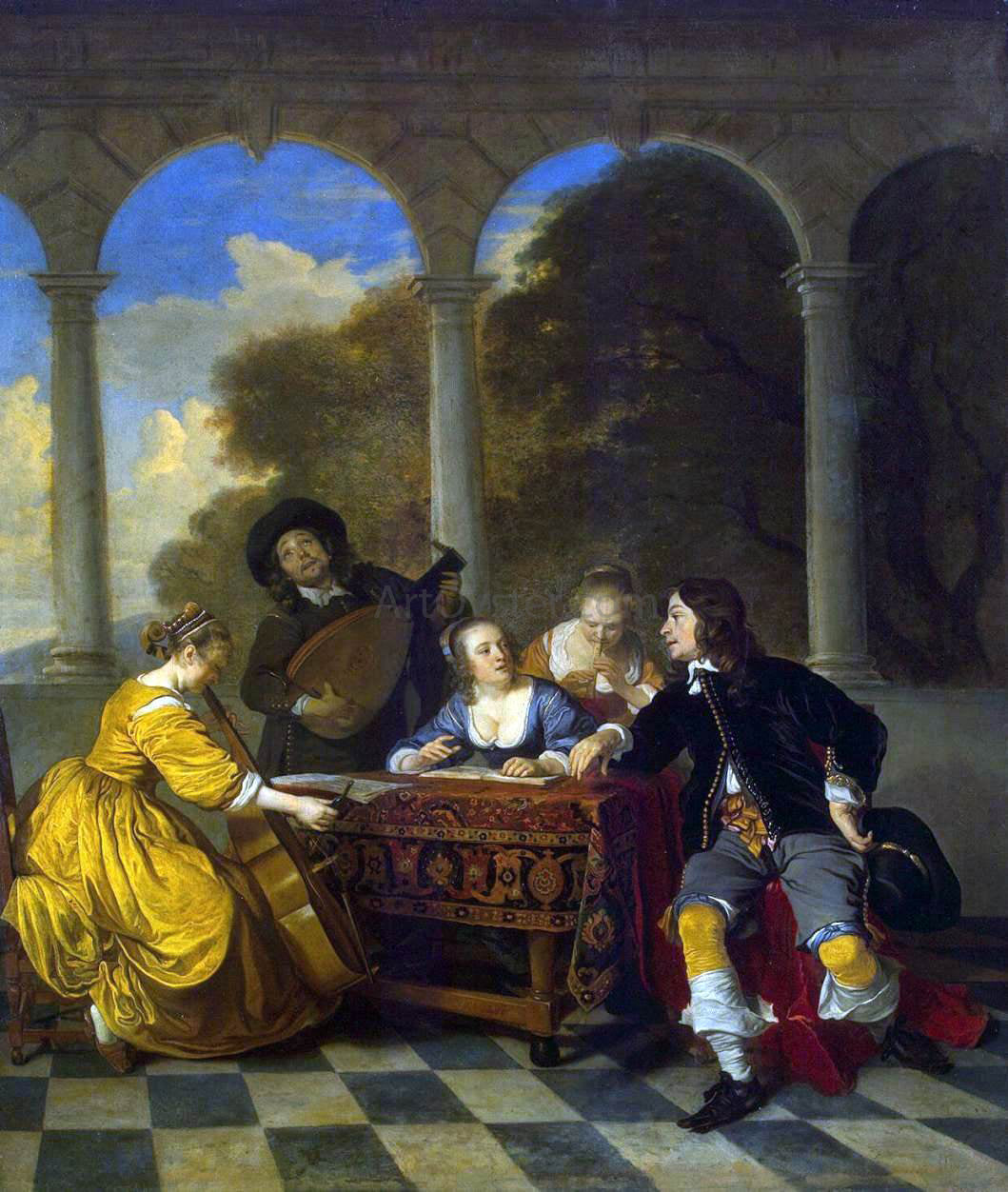  Jacob Van Loo Concert - Canvas Print