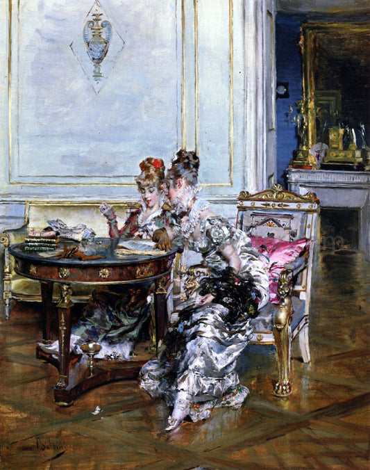  Giovanni Boldini Confidences - Canvas Print