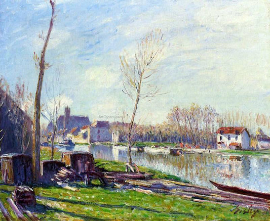  Alfred Sisley Construction Site at Matrat, Moret-sur-Loing - Canvas Print