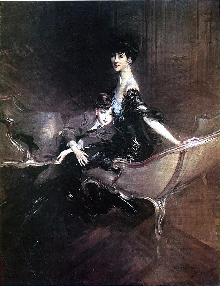  Giovanni Boldini Consuelo, Duchess of Marlborough, with Her Son Ivor Spencer-Churchill - Canvas Print